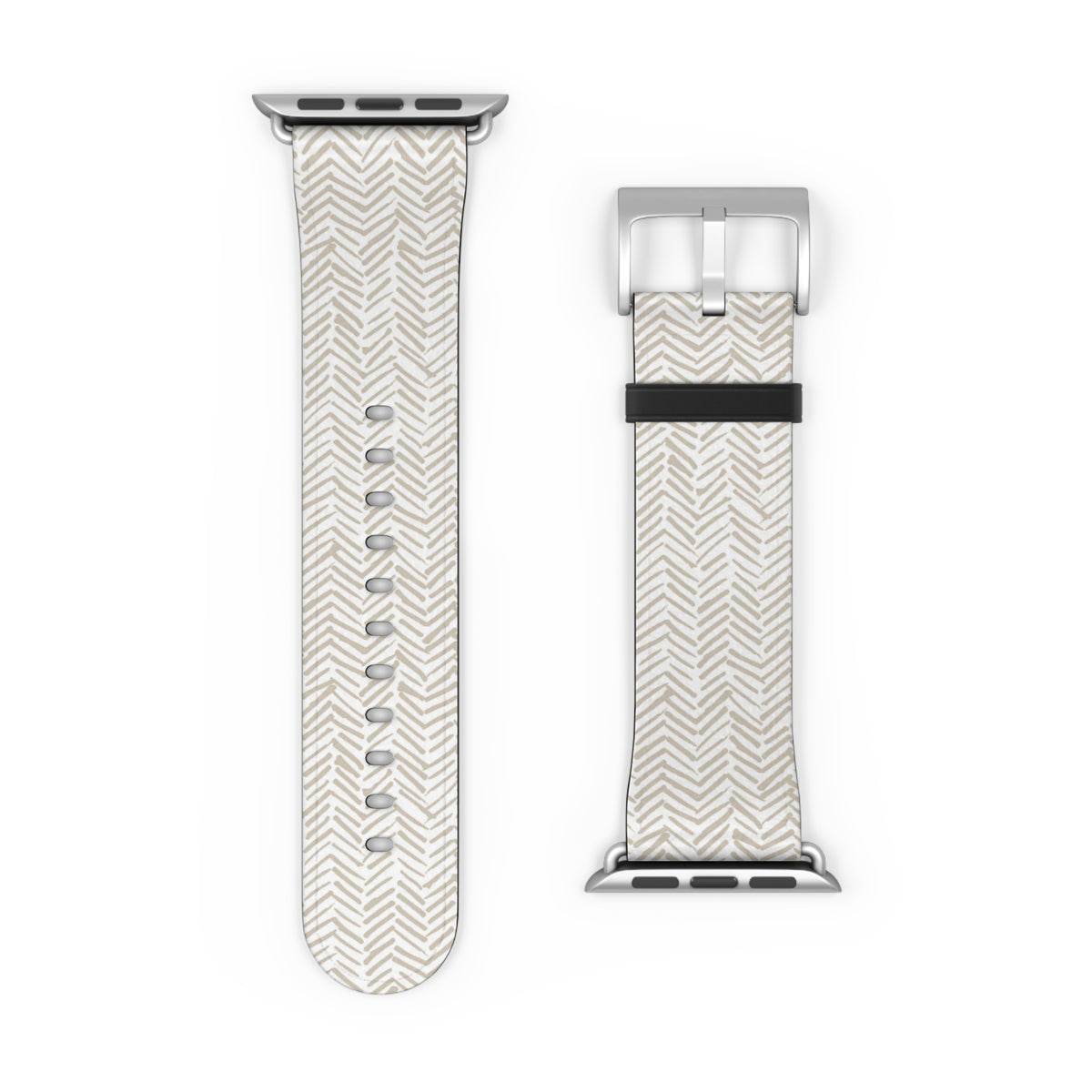 Herringbone Cream Watch Band — Minimal Neutral Apple Watch Strap