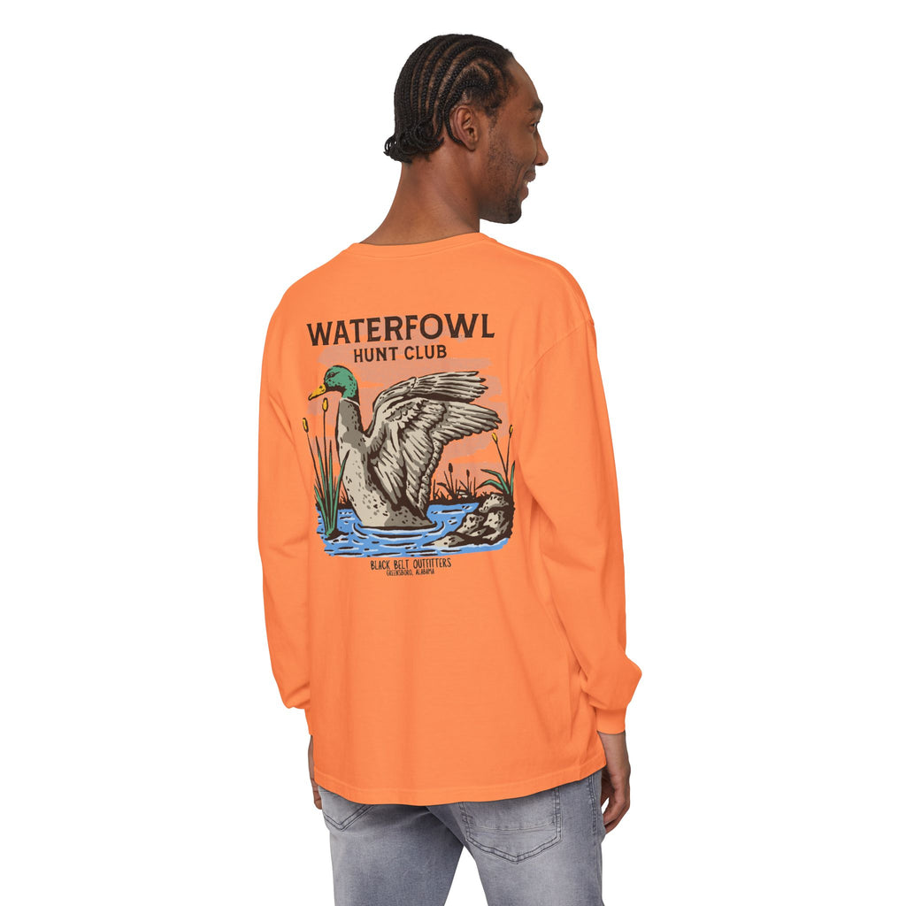 Waterfowl Hunt Club Unisex Garment-Dyed Long Sleeve T-Shirt, Casual Wear, Gift for Him/Her, Streetwear, Everyday Comfort, Comfortable Layering