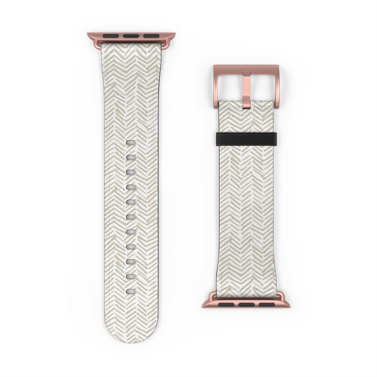Herringbone Cream Watch Band — Minimal Neutral Apple Watch Strap