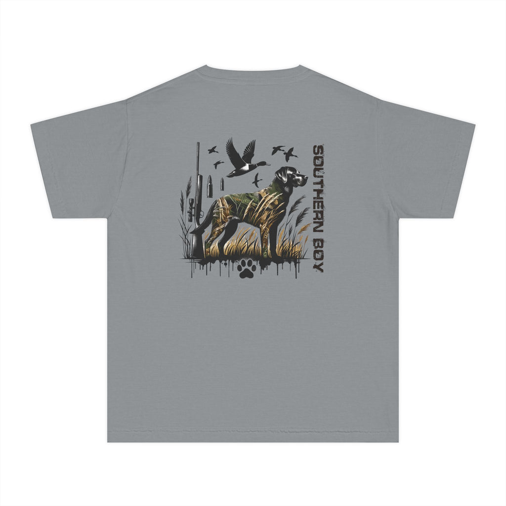 SOUTHERN BOY Hunting Dog Youth Midweight Tee - Fun Farm-Themed Shirt