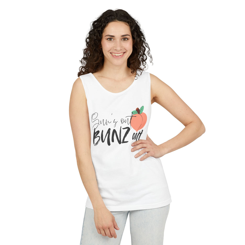 Sun’s Out Bunz Out Tank Top — Cute Peach Graphic Summer Tank