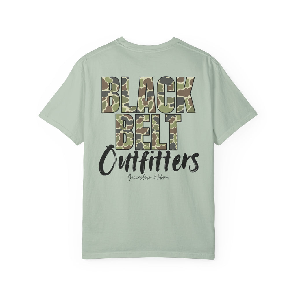 Black Belt Outfitters Camo Logo Unisex Garment-Dyed Pocket T-Shirt