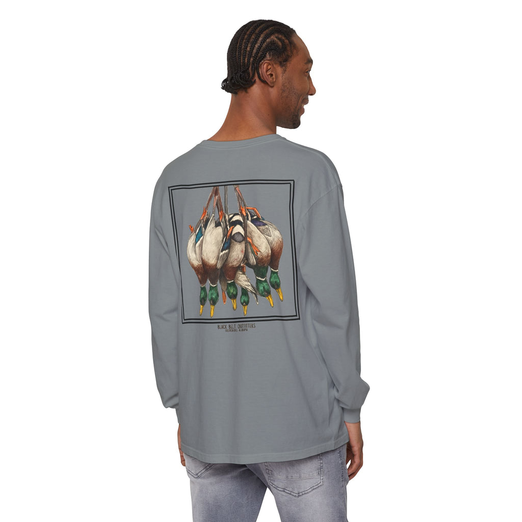 Ducks of the Day Unisex Garment-Dyed Long Sleeve T-Shirt, Casual Wear, Gift for Him/Her, Streetwear, Everyday Comfort, Comfortable Layering