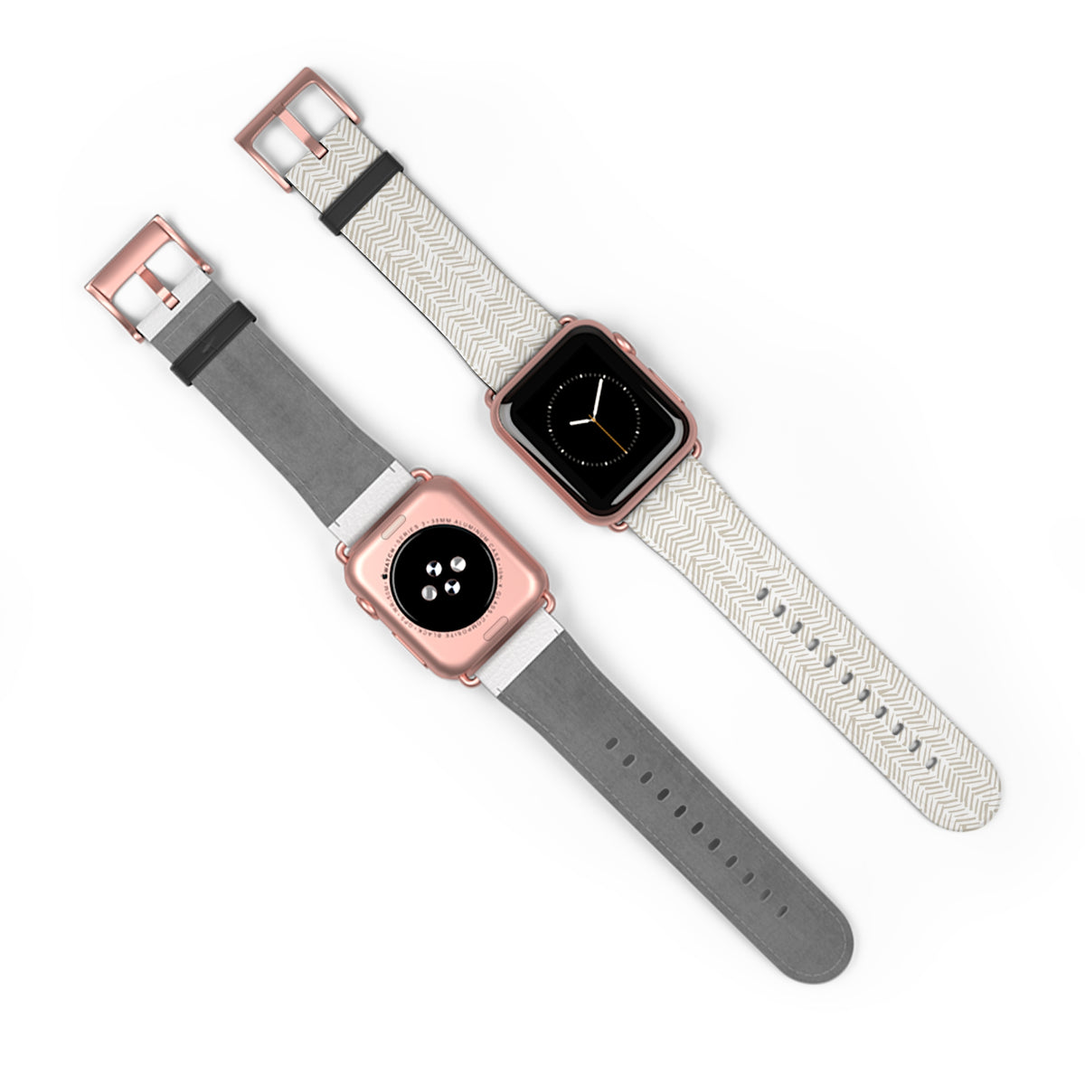 Herringbone Cream Watch Band — Minimal Neutral Apple Watch Strap
