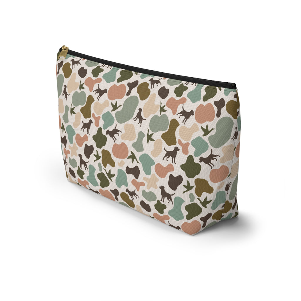 Duck Dog Camo Accessory Pouch, Trendy Makeup Bag, Military Style Zipper Pouch, Perfect for Travel & Gifts, Camouflage Organizer
