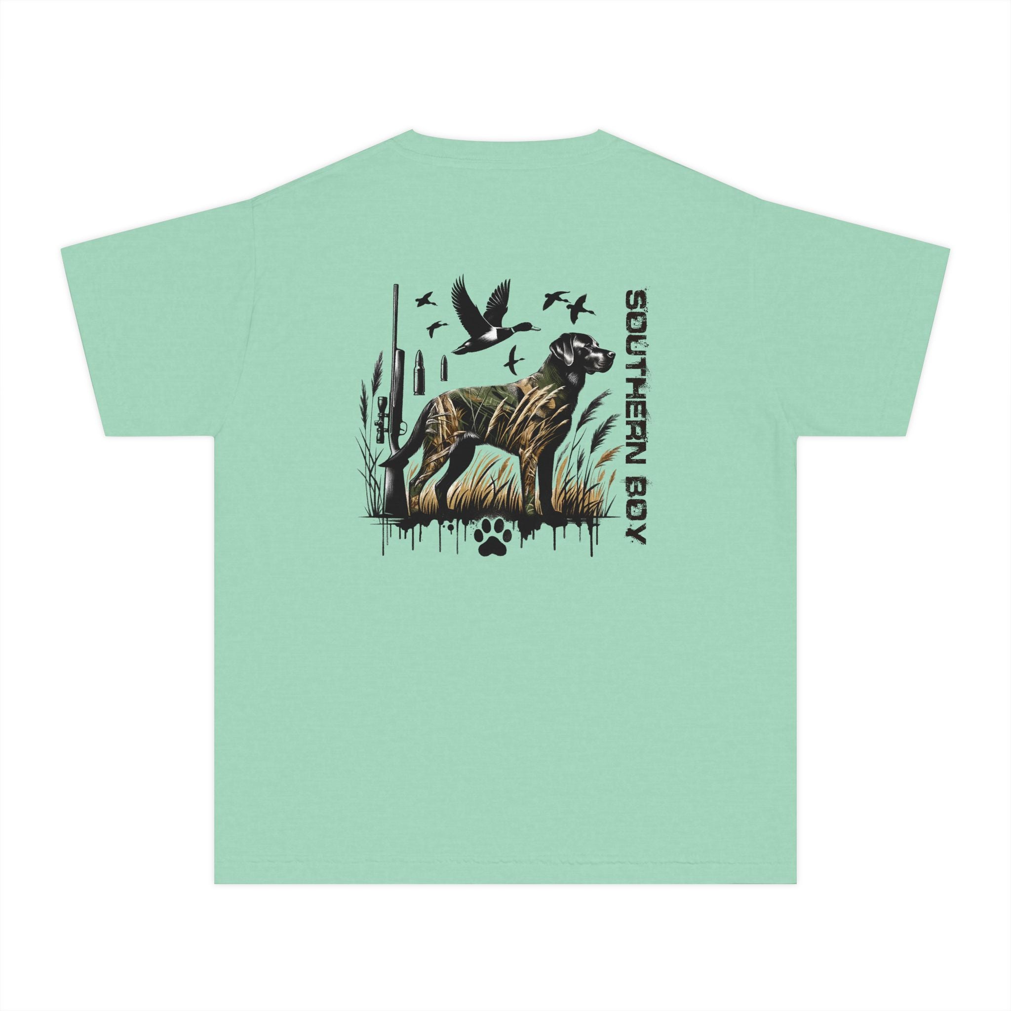 SOUTHERN BOY Hunting Dog Youth Midweight Tee - Fun Farm-Themed Shirt