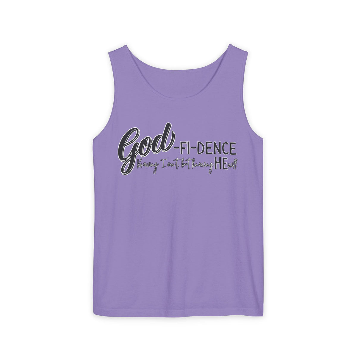 God-Fi-dence Garment-Dyed Tank Top | Faith-Inspired Summer Apparel, Christian Gifts, Casual Wear, Workout Tank, Inspirational Quotes