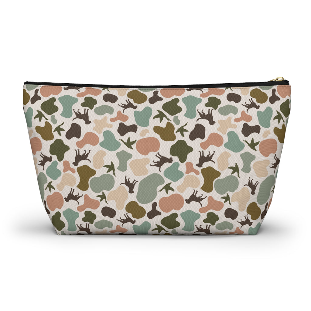 Duck Dog Camo Accessory Pouch, Trendy Makeup Bag, Military Style Zipper Pouch, Perfect for Travel & Gifts, Camouflage Organizer