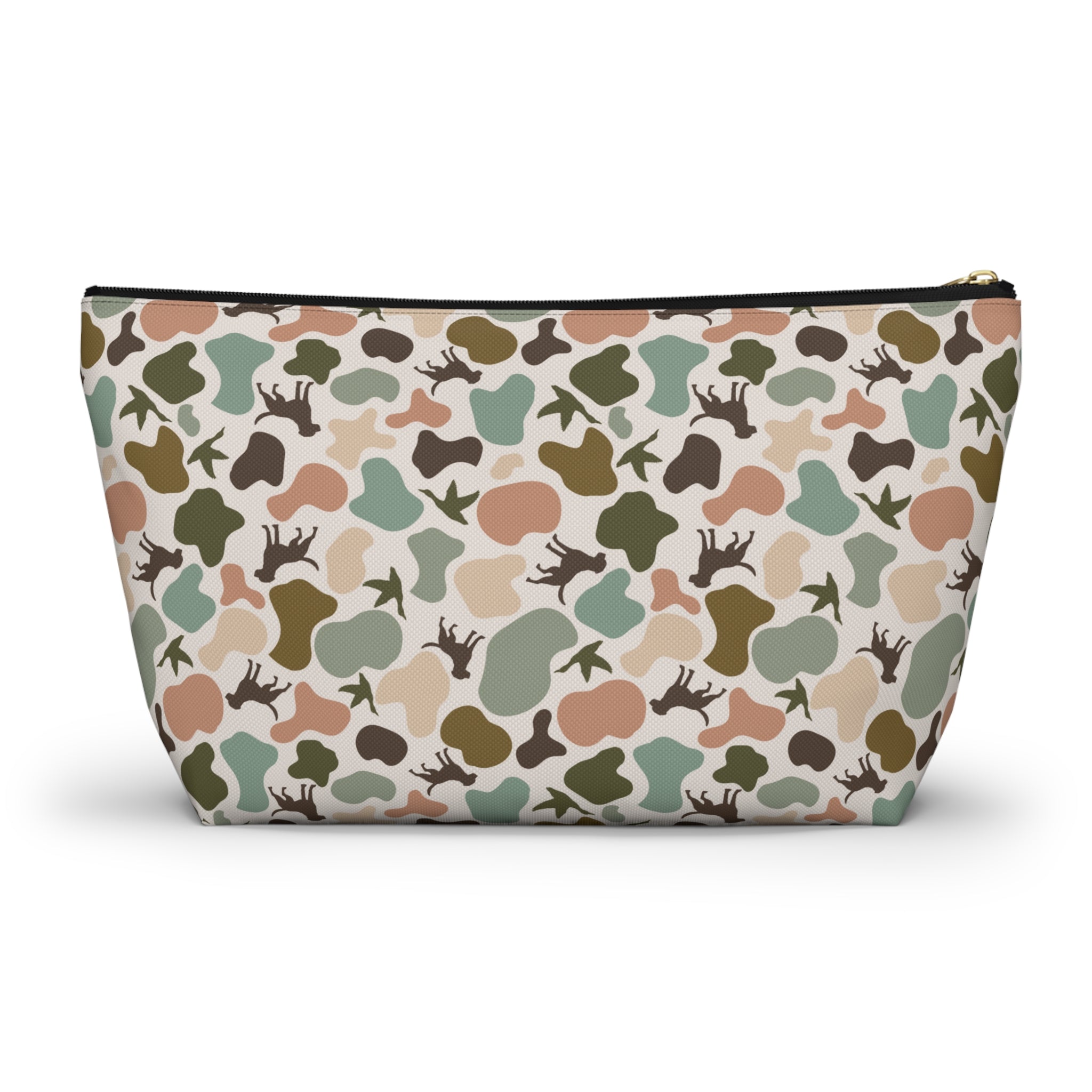 Duck Dog Camo Accessory Pouch, Trendy Makeup Bag, Military Style Zipper Pouch, Perfect for Travel & Gifts, Camouflage Organizer