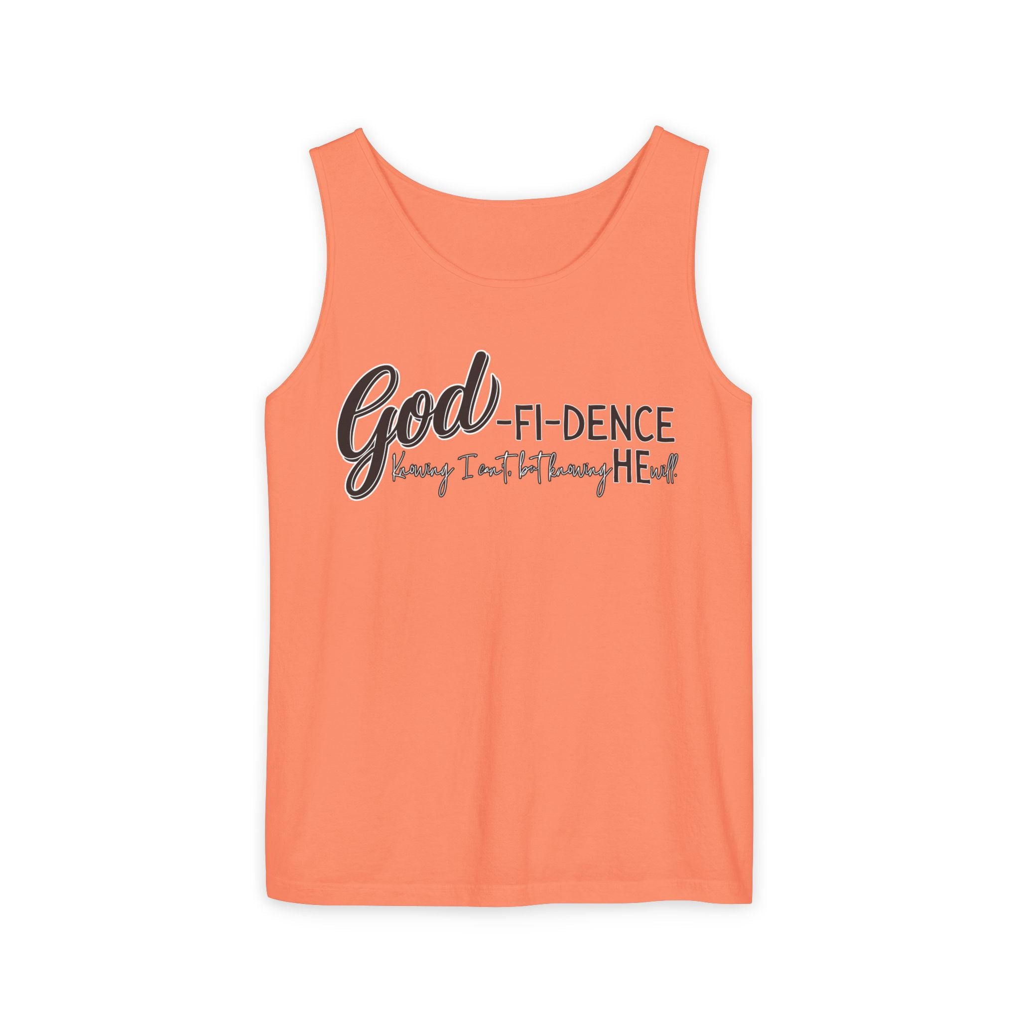God-Fi-dence Garment-Dyed Tank Top | Faith-Inspired Summer Apparel, Christian Gifts, Casual Wear, Workout Tank, Inspirational Quotes