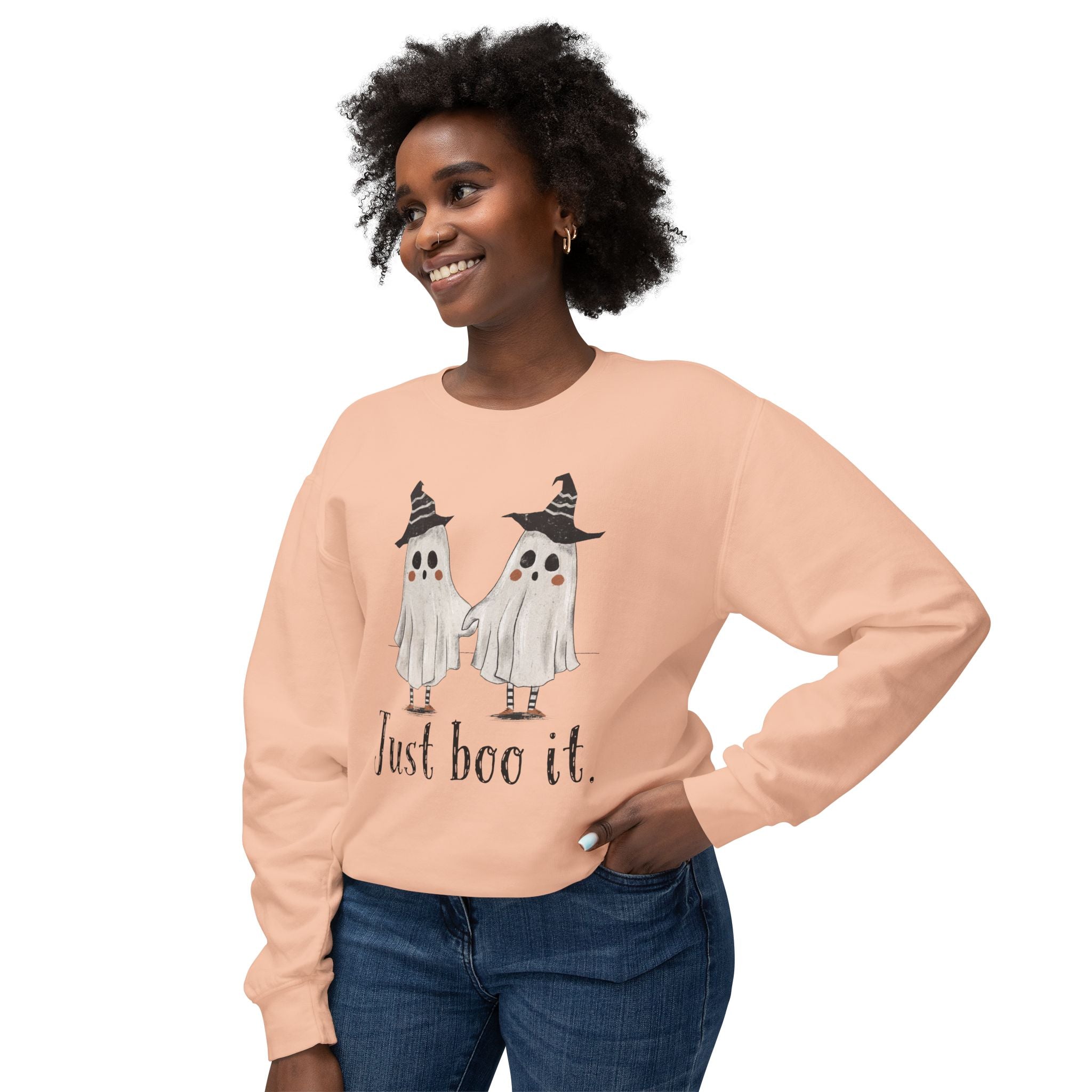Just Boo It - Halloween Ghosts Unisex Lightweight Crewneck Sweatshirt, Just Boo It Sweatshirt, Cute Halloween Apparel, Fall Fashion, Spooky Season, [...]