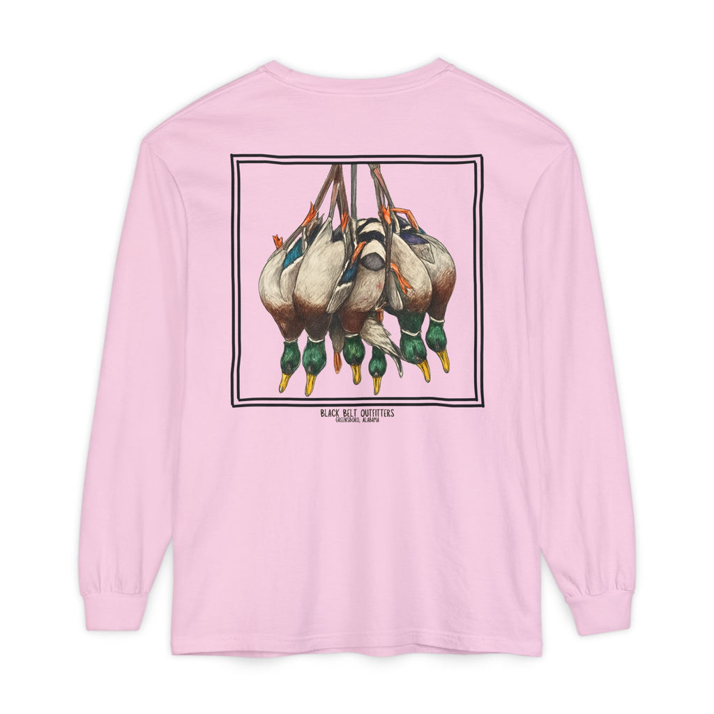 Ducks of the Day Unisex Garment-Dyed Long Sleeve T-Shirt, Casual Wear, Gift for Him/Her, Streetwear, Everyday Comfort, Comfortable Layering