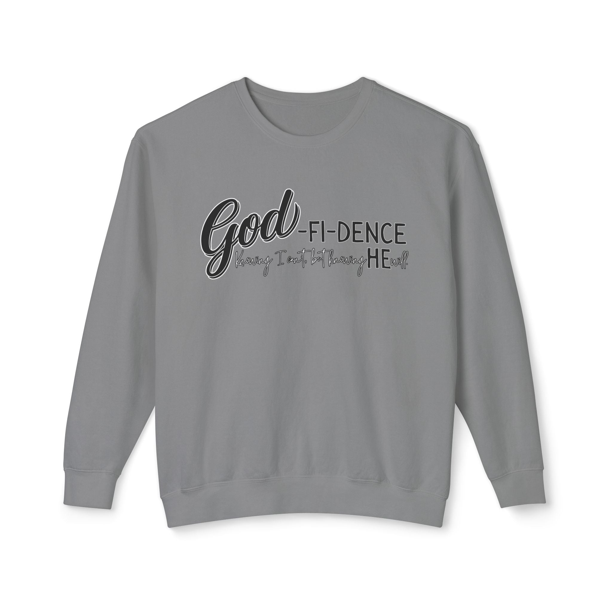 GOD-fi-dence Comfort Crewneck Sweatshirt - Godfidence Quote, Inspirational Gift, Cozy Apparel, Casual Wear, Unisex Style