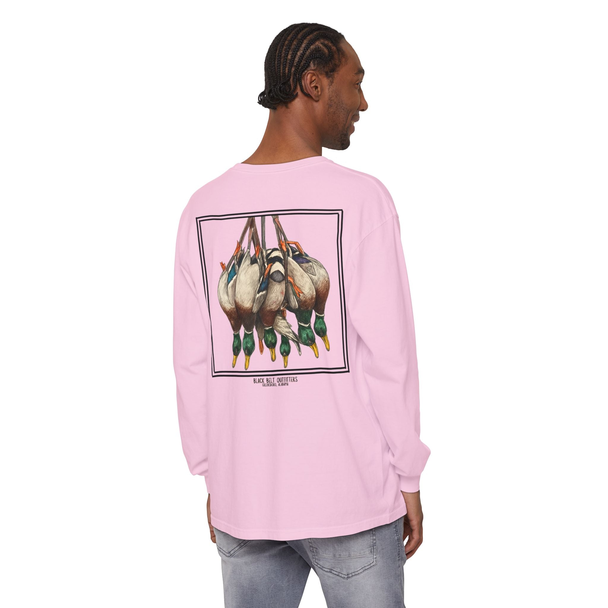 Ducks of the Day Unisex Garment-Dyed Long Sleeve T-Shirt, Casual Wear, Gift for Him/Her, Streetwear, Everyday Comfort, Comfortable Layering