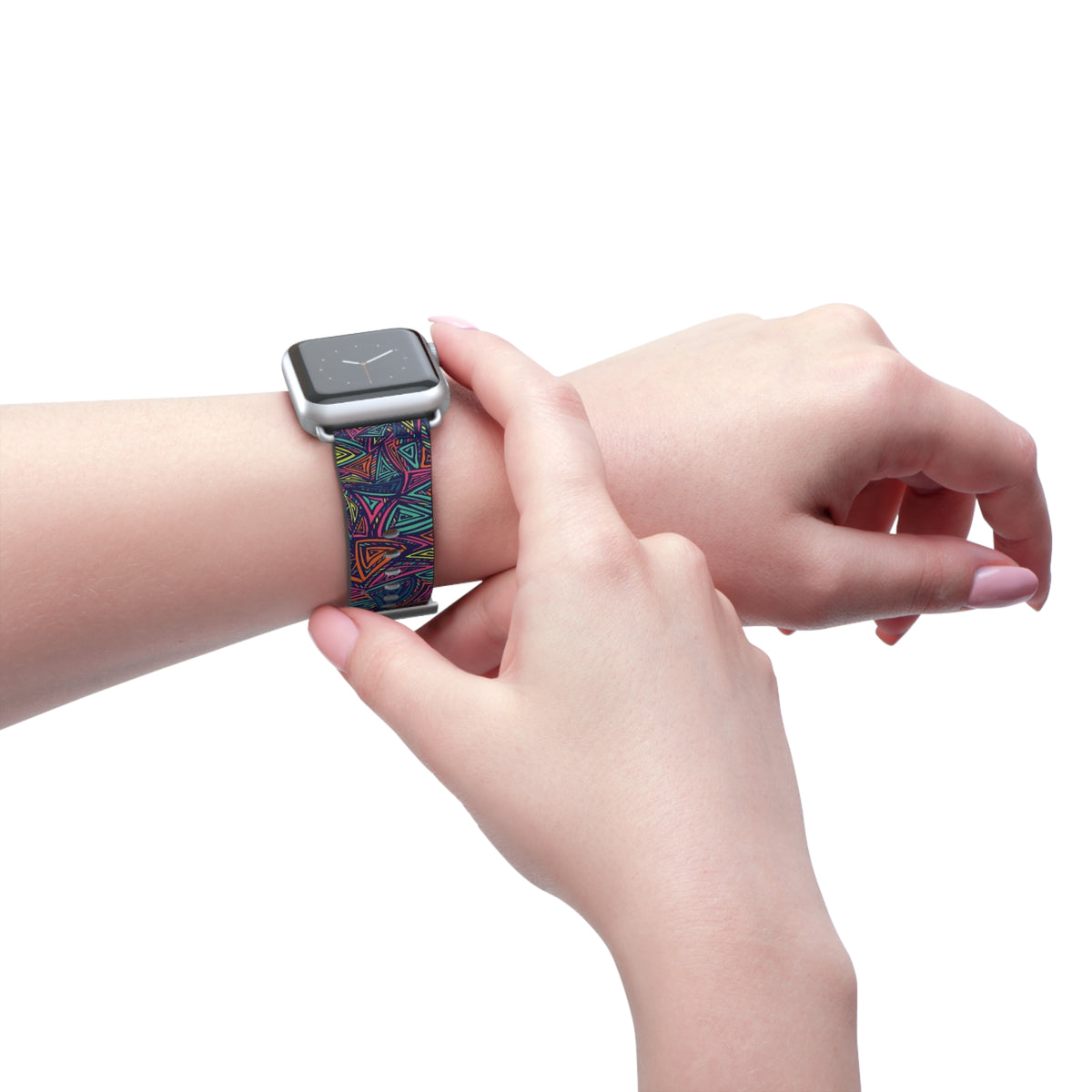 Abstract Triangle Pattern Watch Band — Colorful Geometric Apple Watch Strap