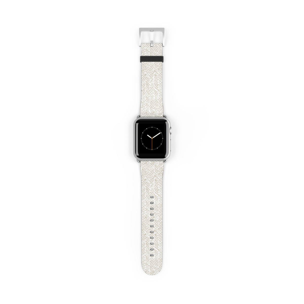 Herringbone Cream Watch Band — Minimal Neutral Apple Watch Strap