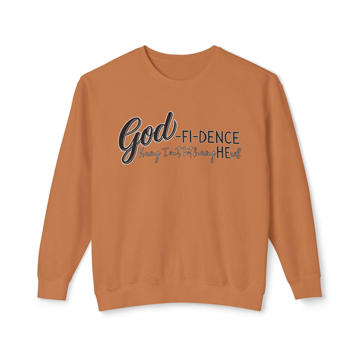 GOD-fi-dence Comfort Crewneck Sweatshirt - Godfidence Quote, Inspirational Gift, Cozy Apparel, Casual Wear, Unisex Style