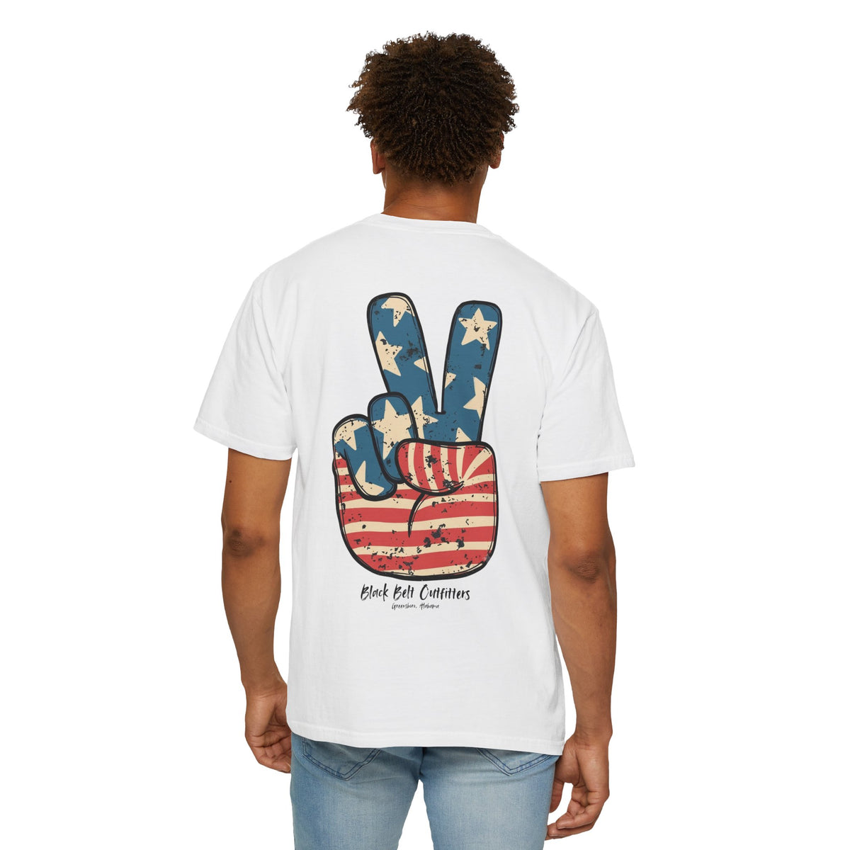 T-Shirt — Black Belt Outfitters American Peace Sign Graphic