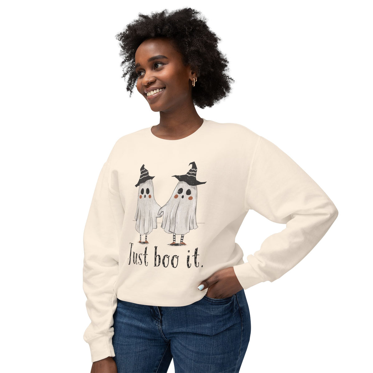 Just Boo It - Halloween Ghosts Unisex Lightweight Crewneck Sweatshirt, Just Boo It Sweatshirt, Cute Halloween Apparel, Fall Fashion, Spooky Season, [...]
