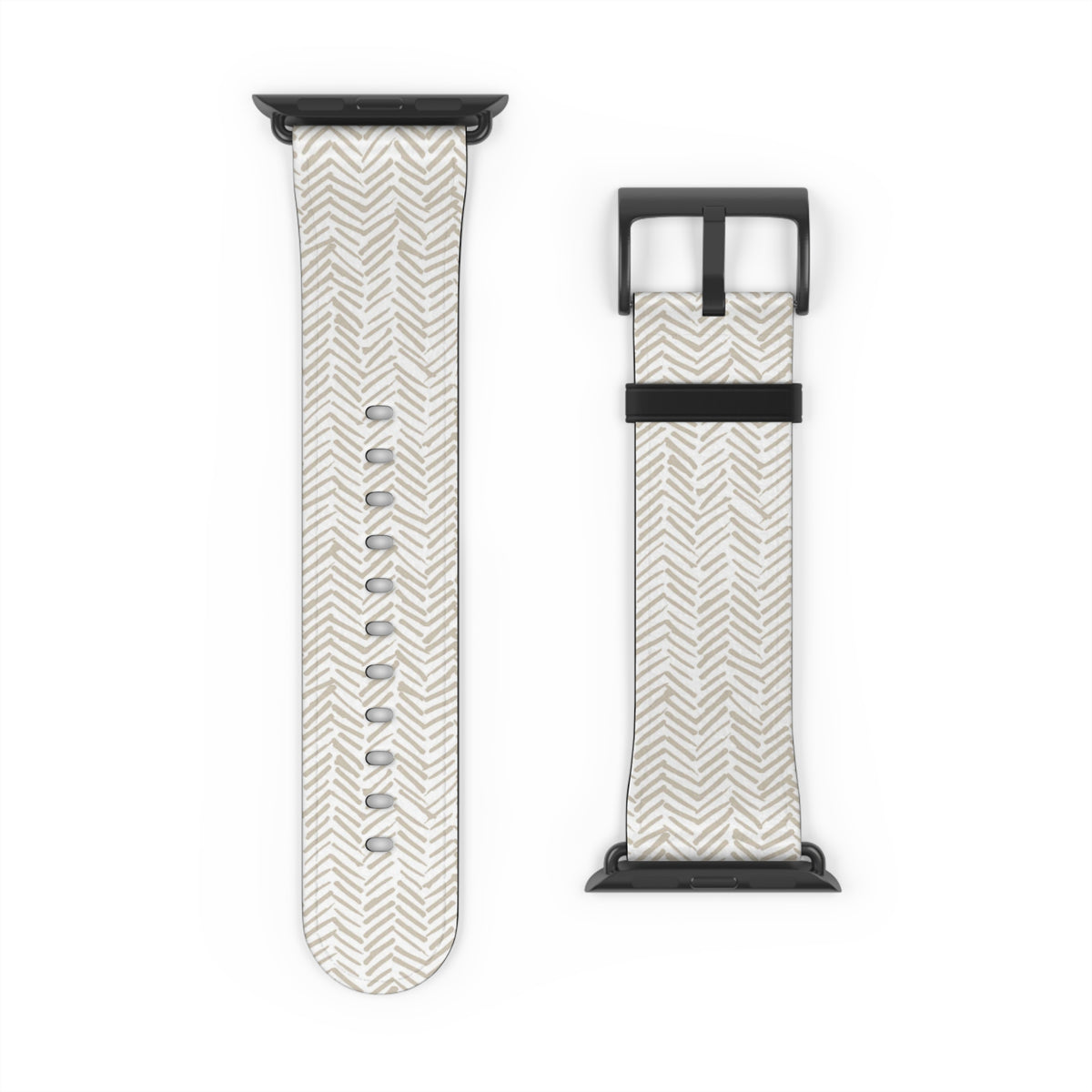 Herringbone Cream Watch Band — Minimal Neutral Apple Watch Strap