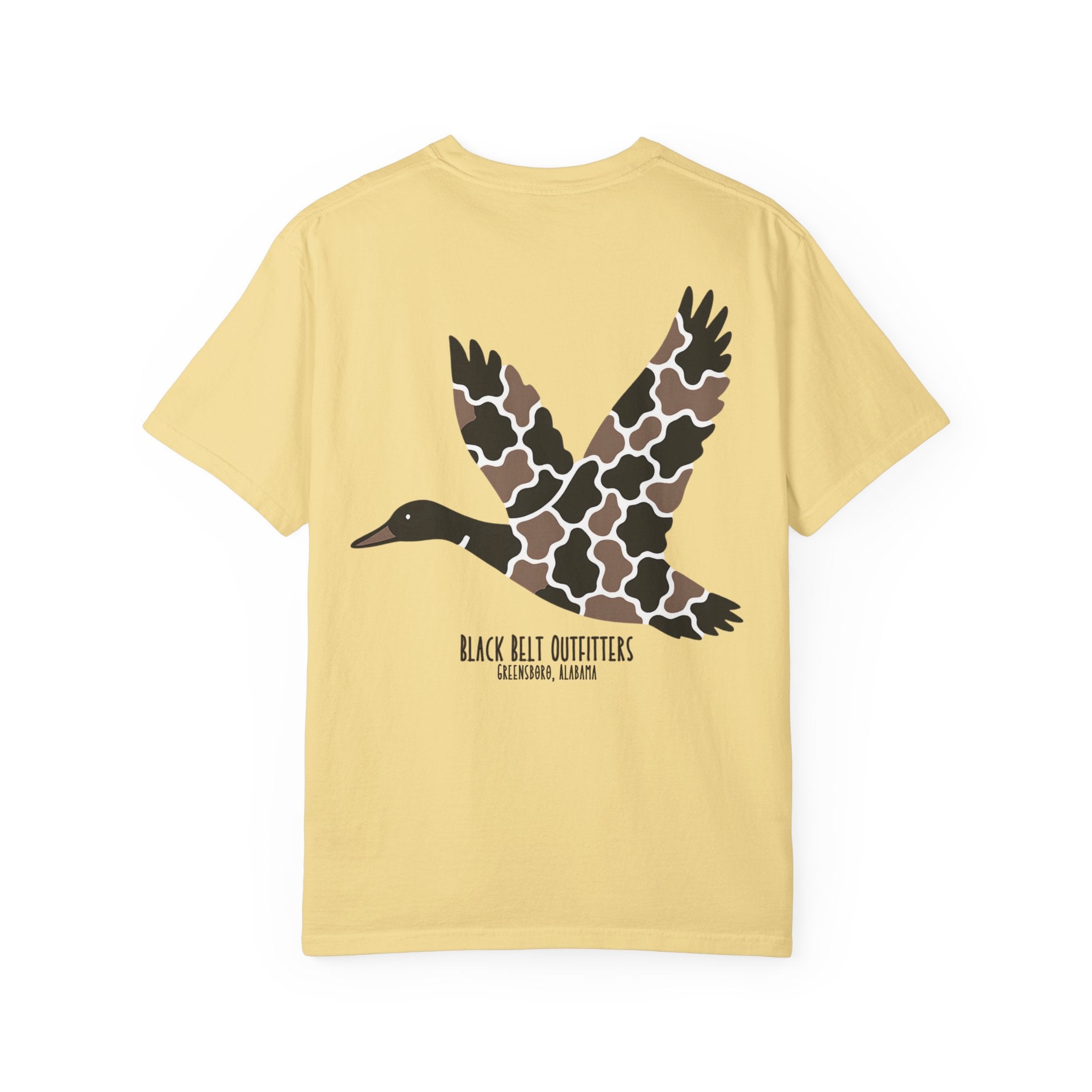 Camo Flying Duck T-Shirt, Men's Hunting Shirt, Gift for Sportsmen, Casual Wear, Nature Lover Tee