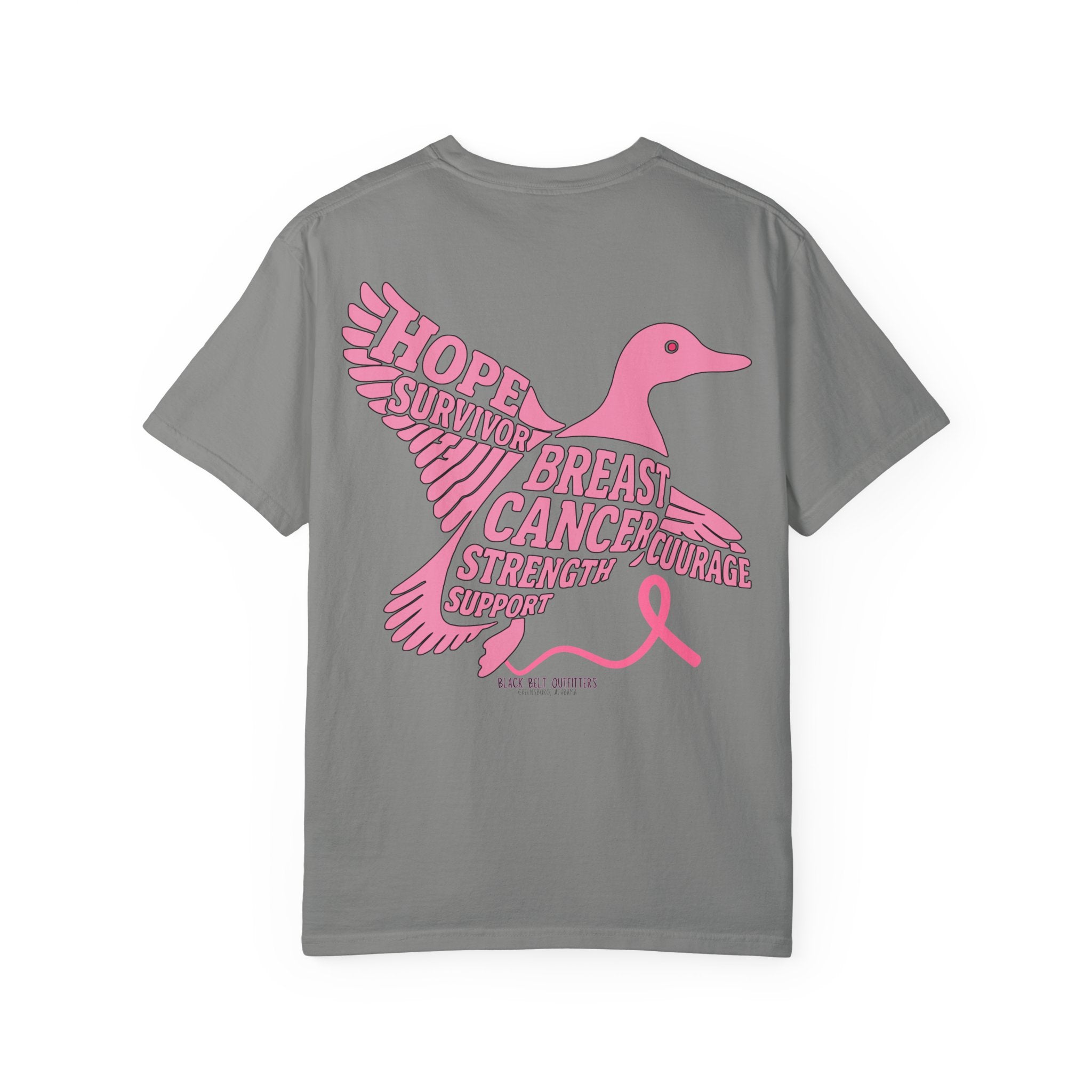 Breast Cancer Awareness Flying Duck T-Shirt, Unisex Tee for October Events, Gift for Fighters, Pink Ribbon Shirt, Supportive Apparel, Charity Fundraiser