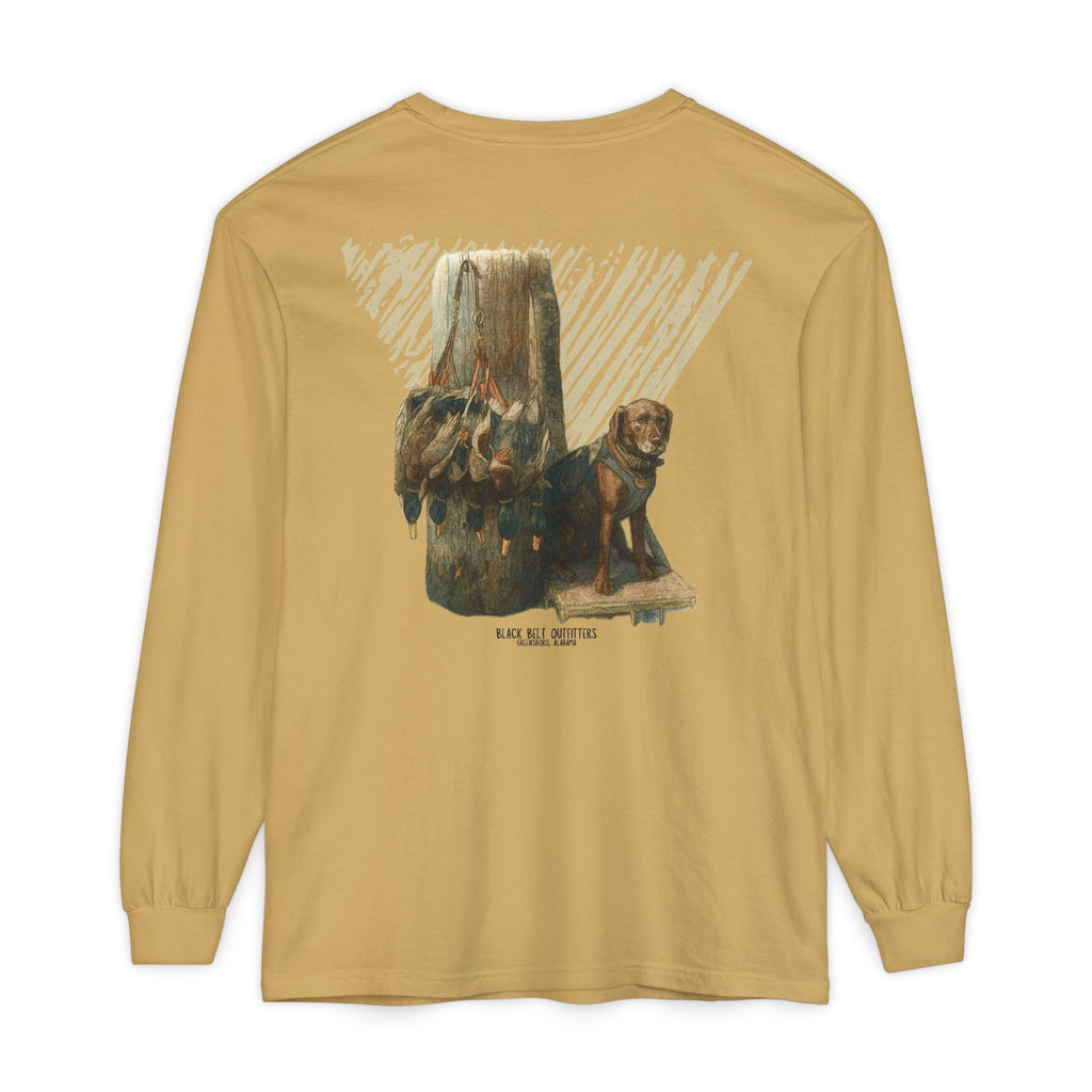 Ducks of the Day Unisex Garment-Dyed Long Sleeve T-Shirt, Casual Wear, Gift for Him/Her, Streetwear, Everyday Comfort, Comfortable Layering