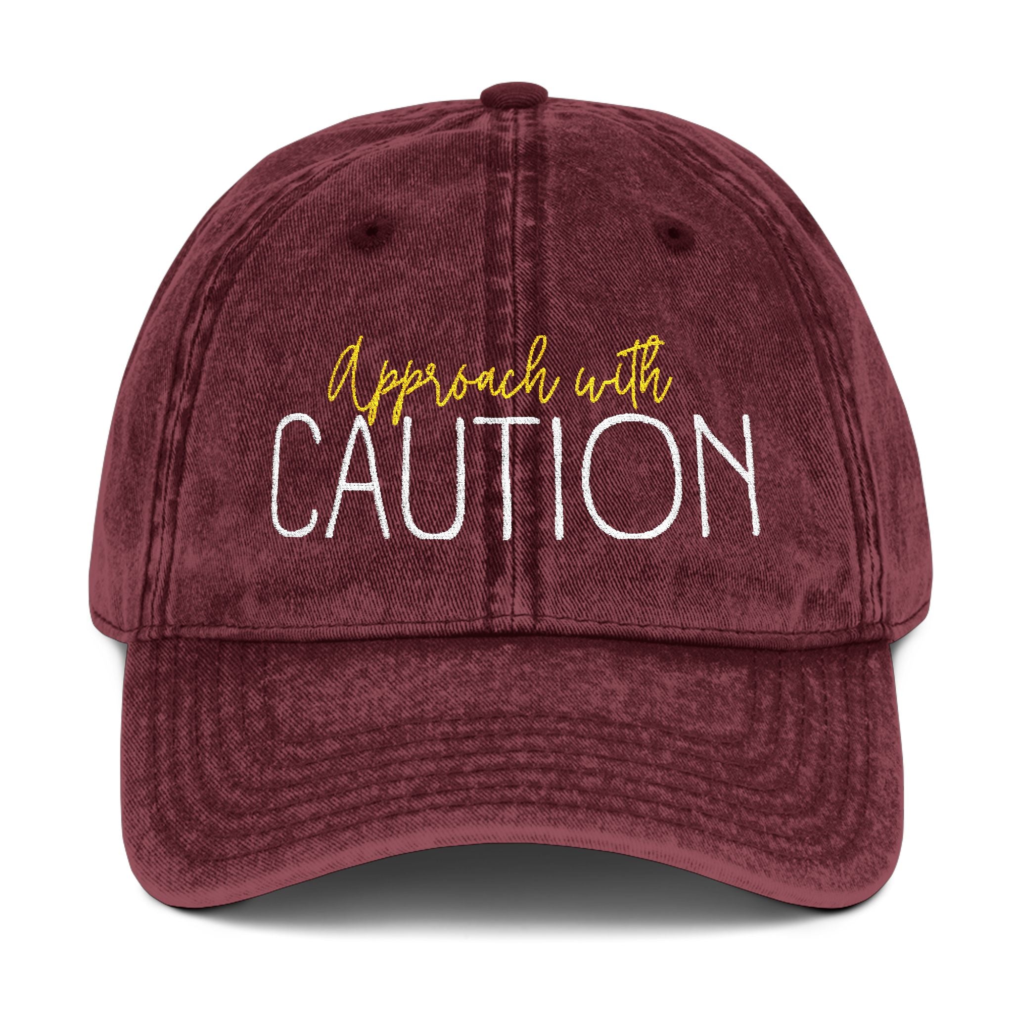 APPROACH WITH CAUTION Vintage Embroidered hat, Funny Wife Hat, Sorry About My Husband Cap, Gift for Her, Casual Fashion Accessory