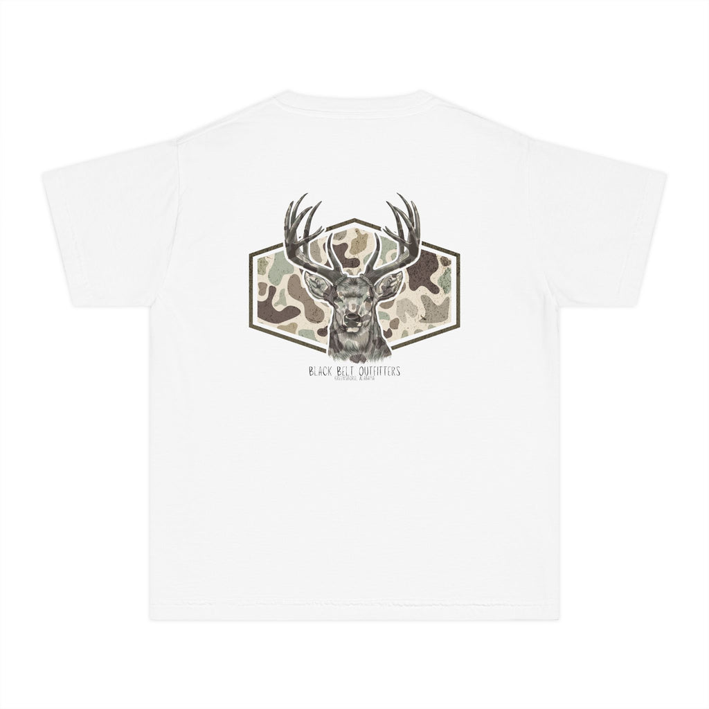 Camo Deer Youth Midweight Tee - Fun Farm-Themed Shirt