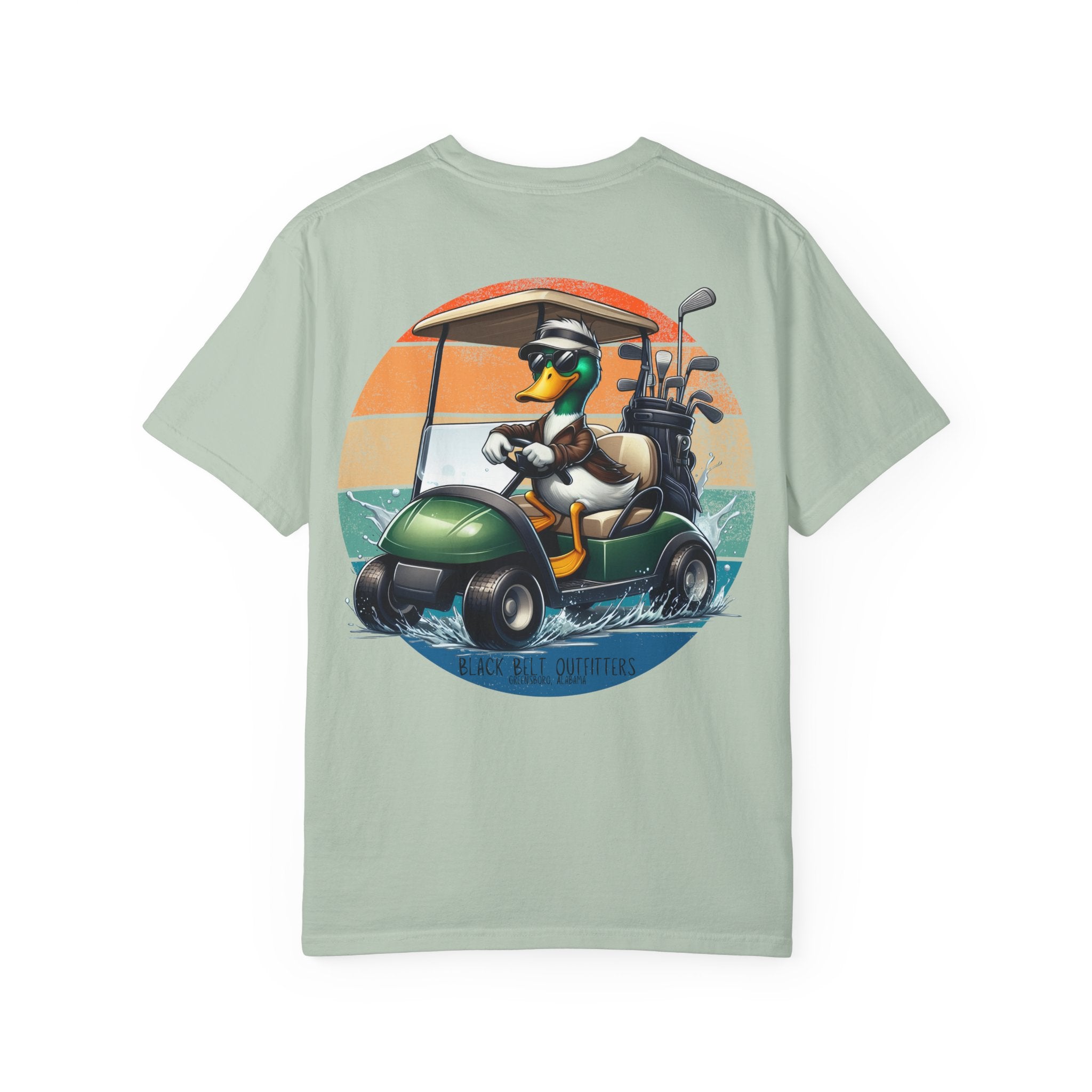 Mallard Duck Golf Cart Unisex T-Shirt, Perfect for Gifts, Father's Day, Golf Events, Casual Wear, Comfortable Tee