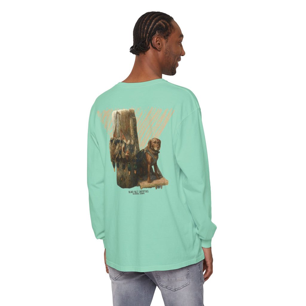 Ducks of the Day Unisex Garment-Dyed Long Sleeve T-Shirt, Casual Wear, Gift for Him/Her, Streetwear, Everyday Comfort, Comfortable Layering