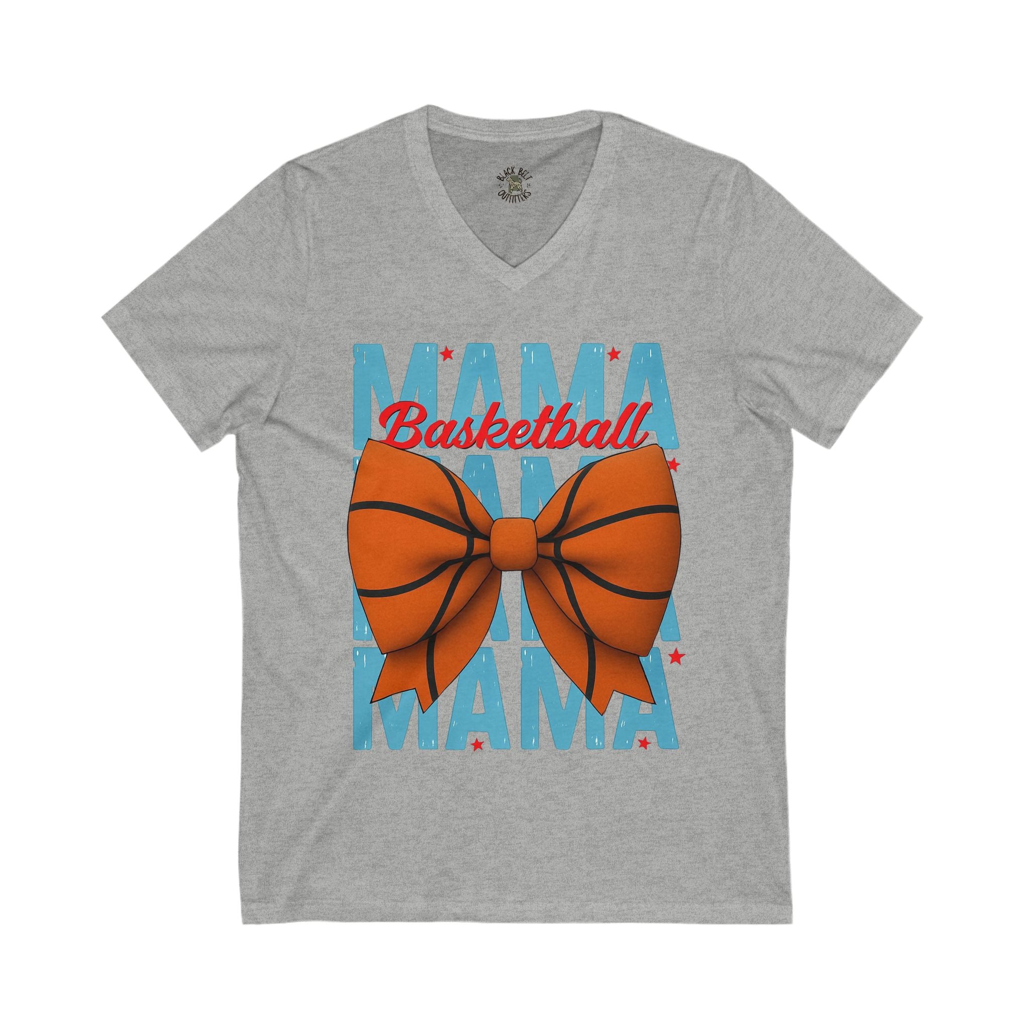 Basketball Mama V-Neck Tee – Unisex Jersey T-Shirt for Game Day