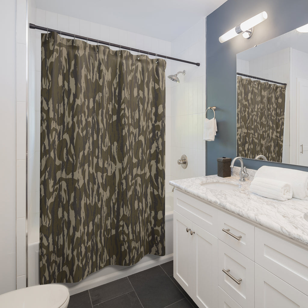 Trendy Camo Shower Curtain, Modern Bathroom Decor, Unique Gift for Nature Lovers, Rustic Shower Curtain, Home Essentials, Bathroom