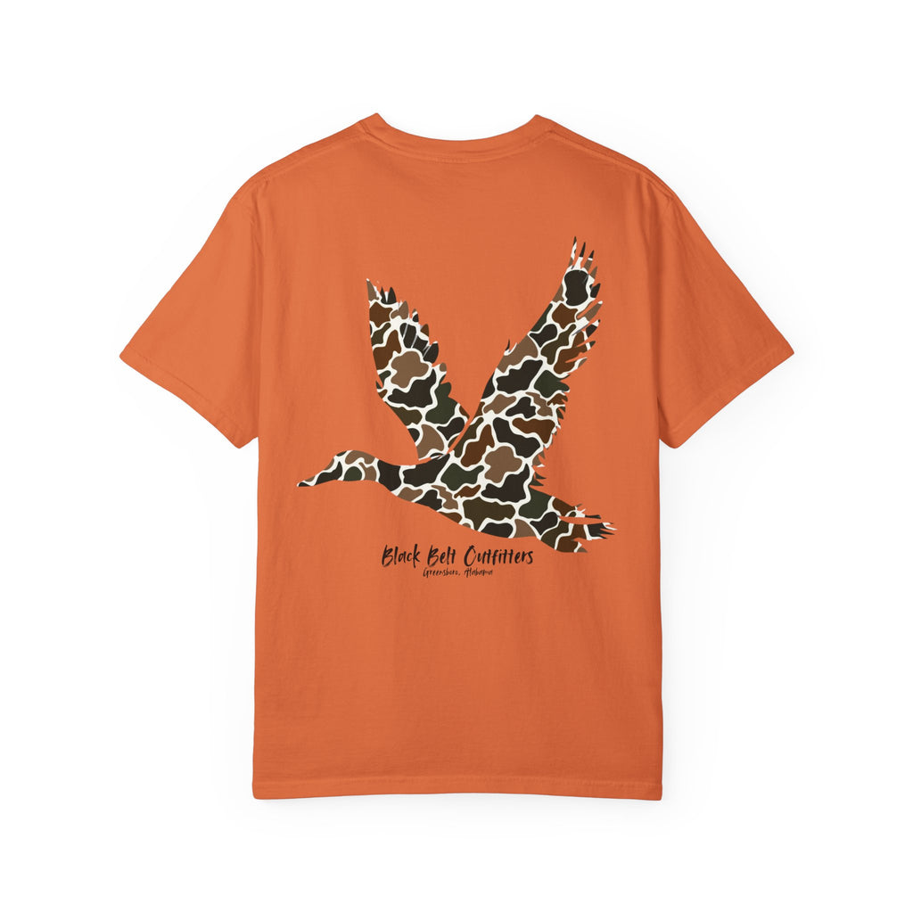 Old School Camo Flying Duck Unisex Garment-Dyed Pocket T-Shirt