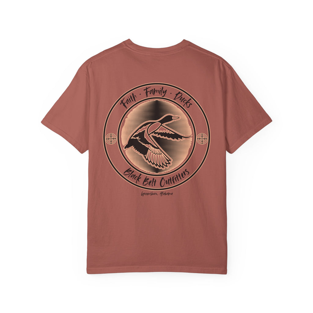 Faith Family Ducks Unisex Garment-Dyed Pocket T-Shirt