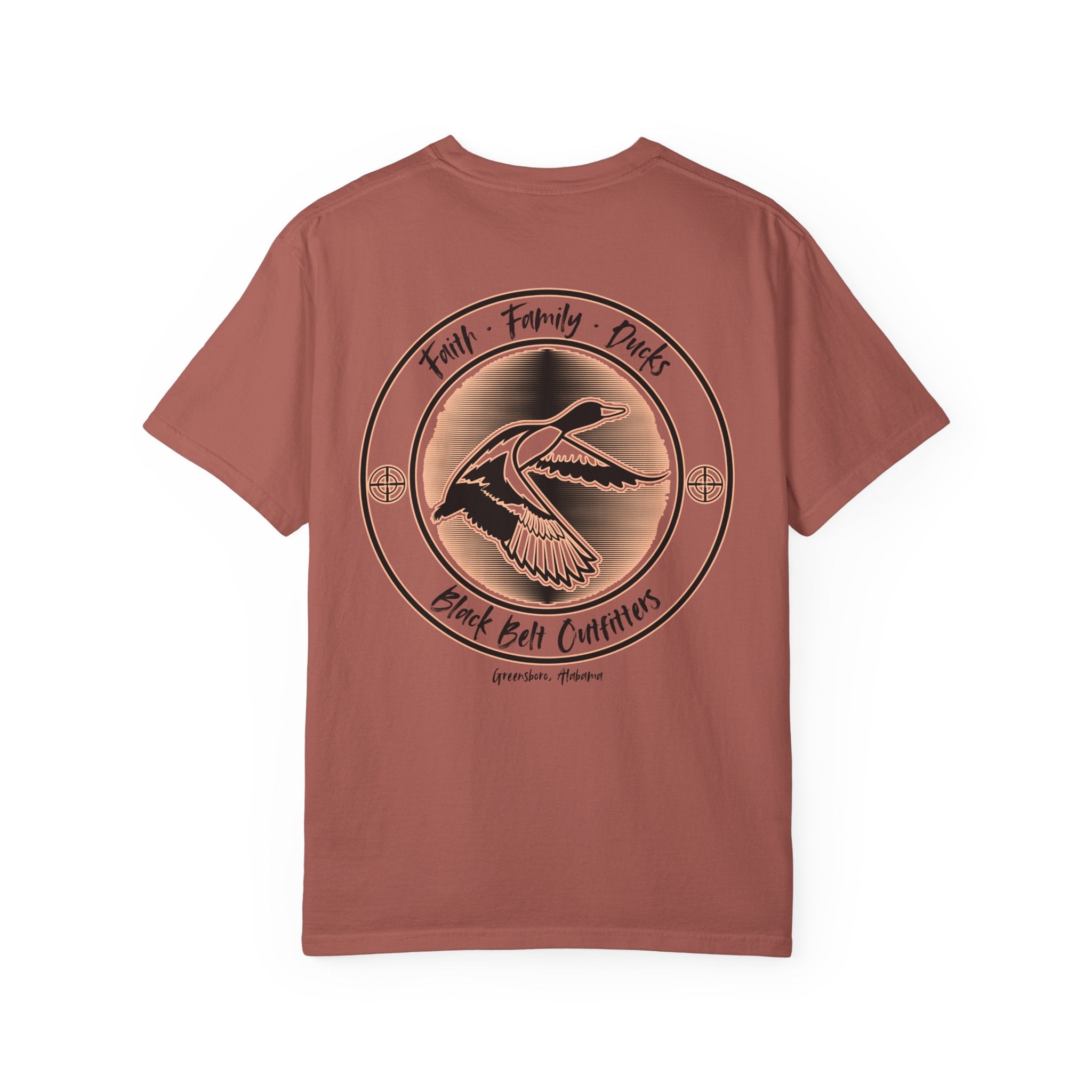 Faith Family Ducks Unisex Garment-Dyed Pocket T-Shirt