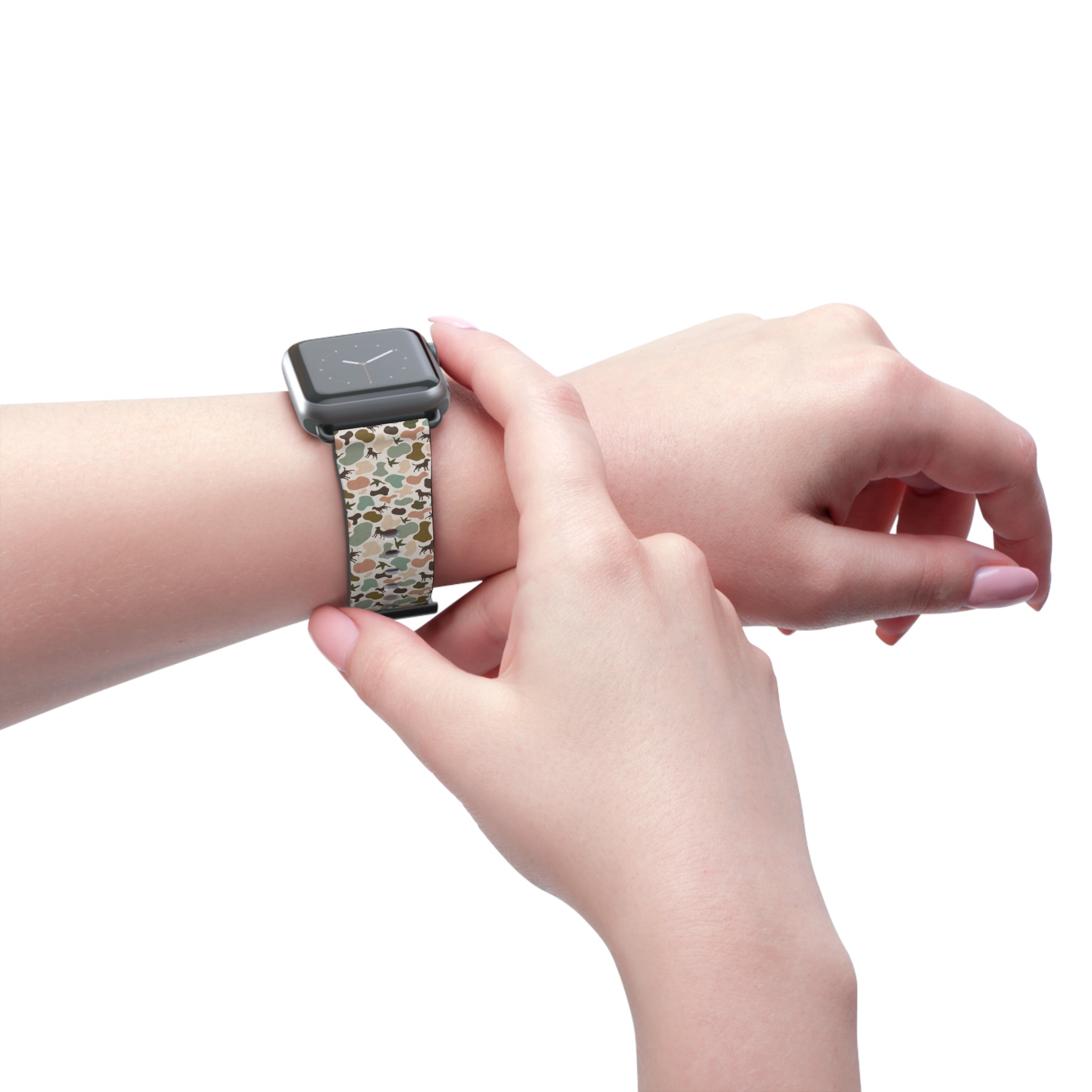 Old school camo duck and dog custom print Watch Band