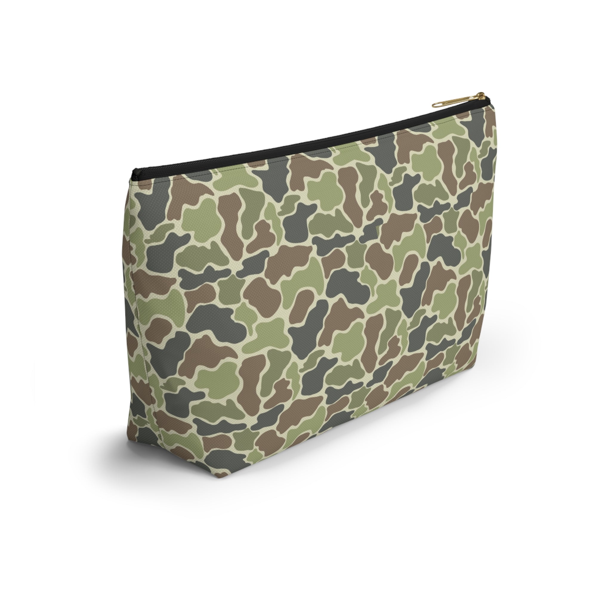 Old School Camo Accessory Pouch, Trendy Makeup Bag, Military Style Zipper Pouch, Perfect for Travel & Gifts, Camouflage Organizer