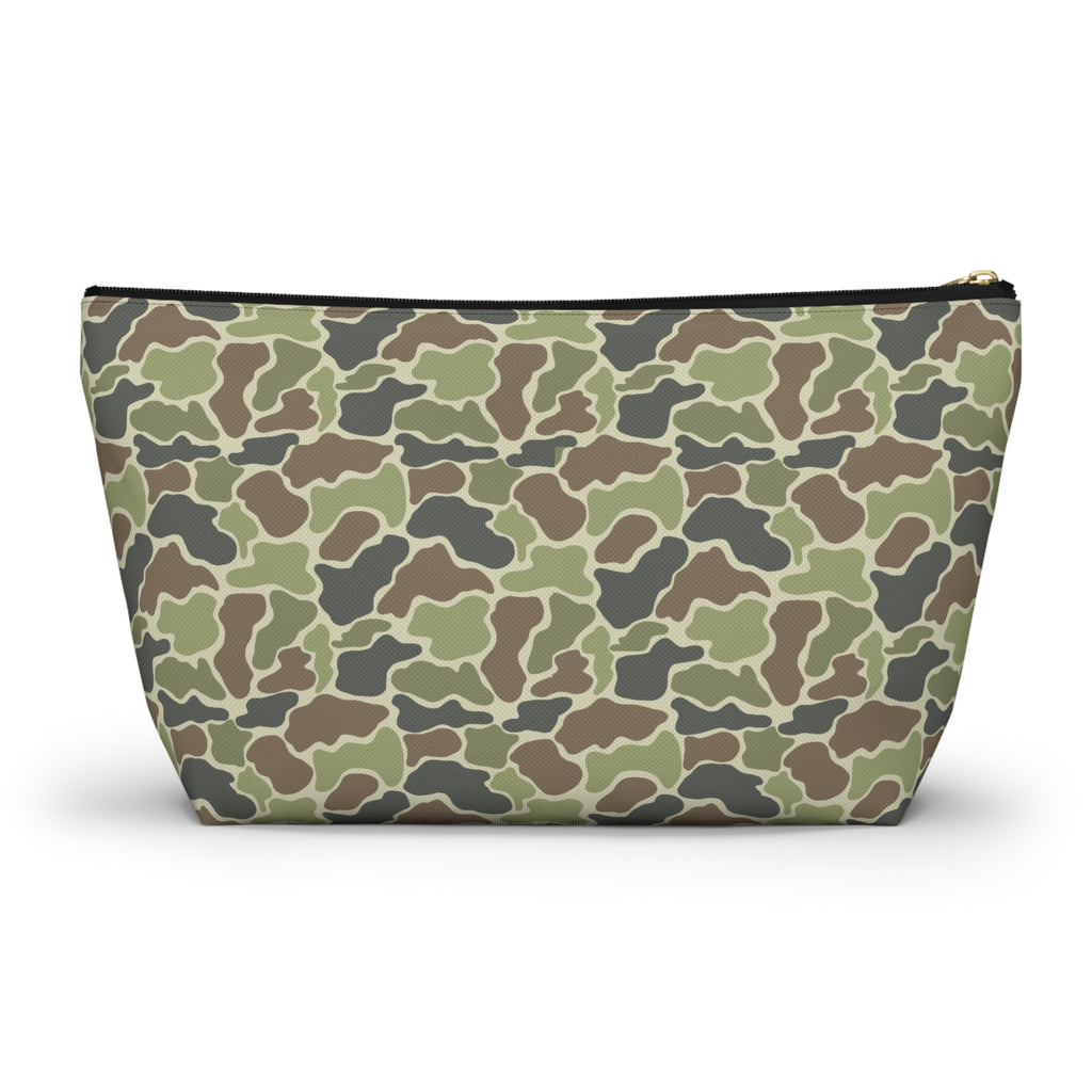 Old School Camo Accessory Pouch, Trendy Makeup Bag, Military Style Zipper Pouch, Perfect for Travel & Gifts, Camouflage Organizer