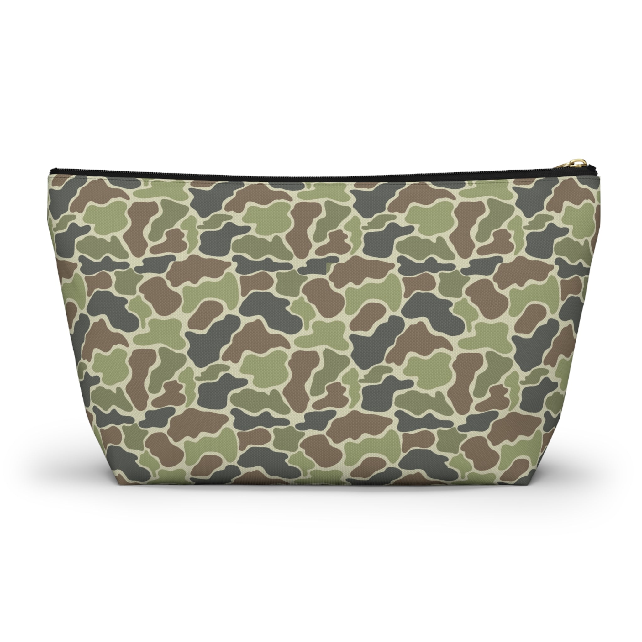 Old School Camo Accessory Pouch, Trendy Makeup Bag, Military Style Zipper Pouch, Perfect for Travel & Gifts, Camouflage Organizer