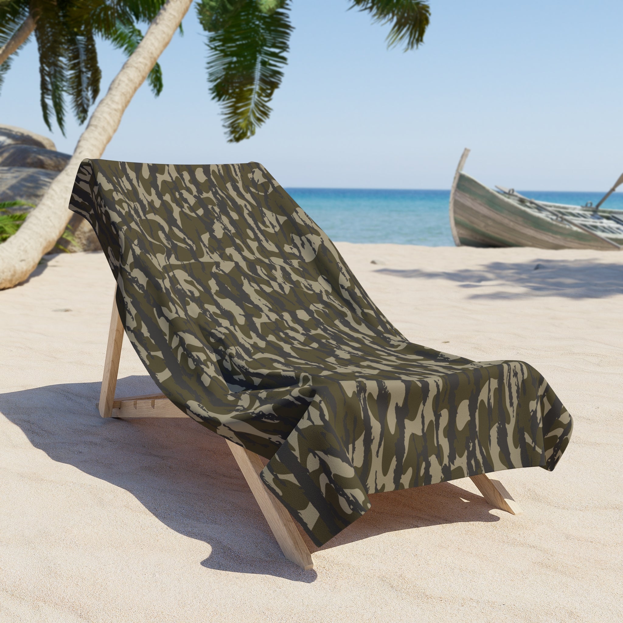 Trendy Camo Beach Towel | Outdoor Travel Essential, Summer Pool Accessory, Picnic Blanket, Gift for Beach Lovers