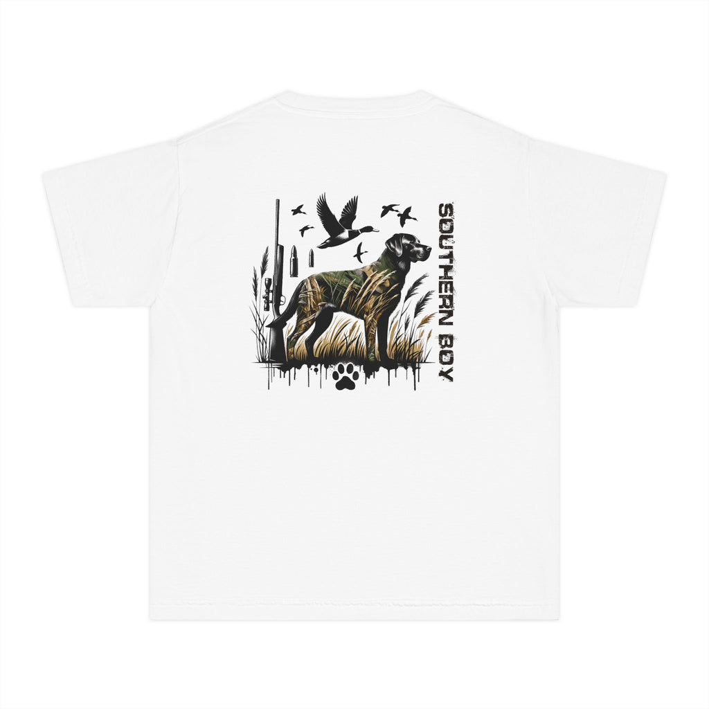 SOUTHERN BOY Hunting Dog Youth Midweight Tee - Fun Farm-Themed Shirt