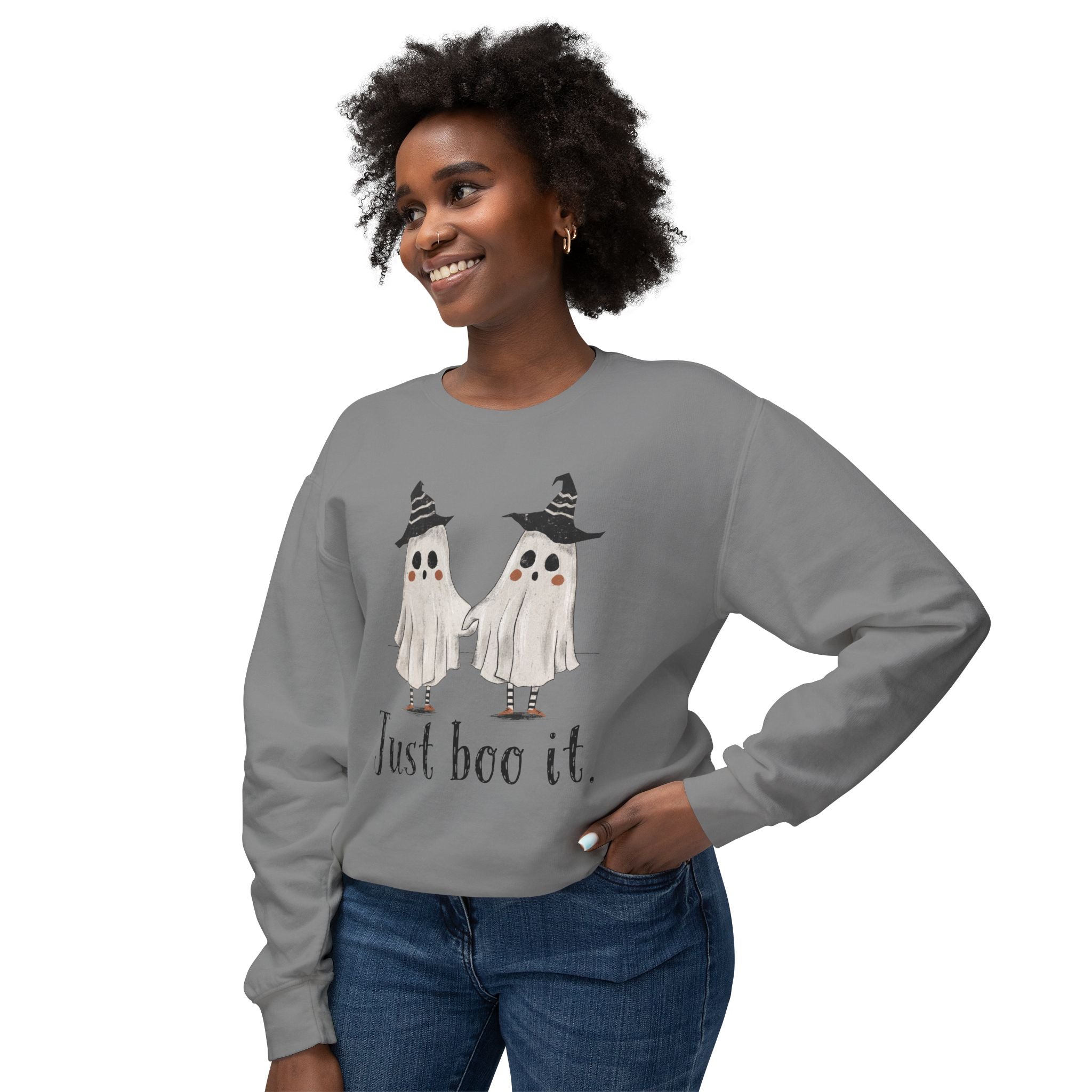 Just Boo It - Halloween Ghosts Unisex Lightweight Crewneck Sweatshirt, Just Boo It Sweatshirt, Cute Halloween Apparel, Fall Fashion, Spooky Season, [...]