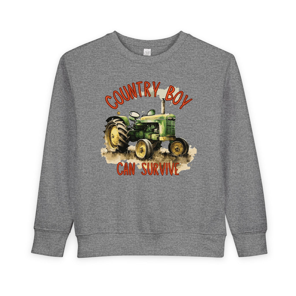 Playful Toddler Sweatshirt ‘Country Boy Will Survive’ Casual Wear, Baby Clothes, Outdoor Adventures, Birthday Gift, Spring Fashion
