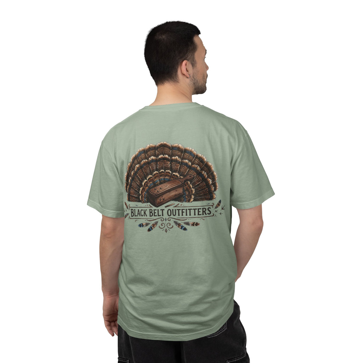 Turkey Feather Graphic T-Shirt — 'Black Belt Outfitters' Outdoor Tee