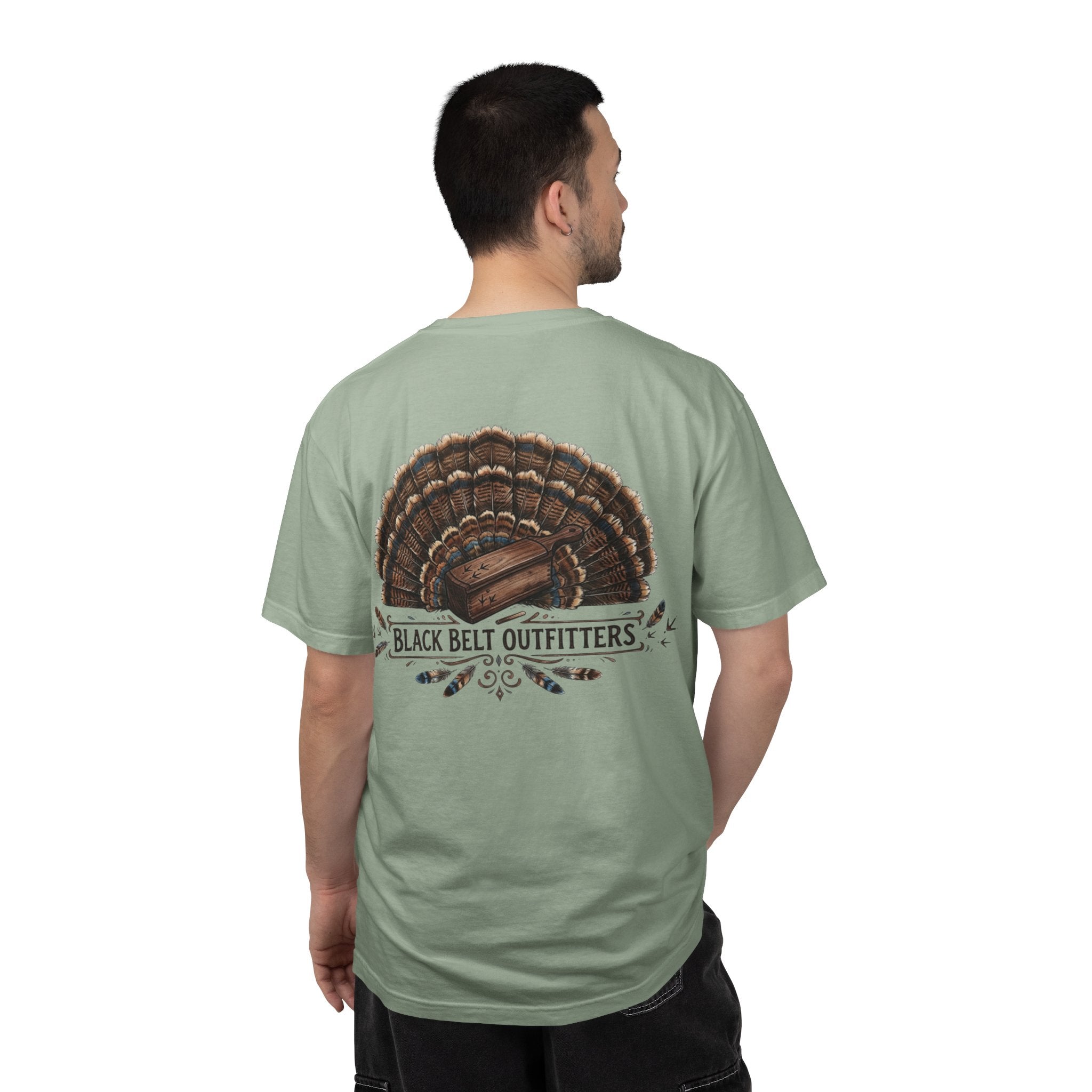 Turkey Feather Graphic T-Shirt — 'Black Belt Outfitters' Outdoor Tee