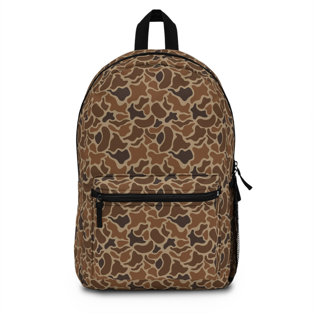 Brown Marsh Old School Camo Backpack for Everyday Use, School, Hiking, Travel, Outdoor Adventure, Unique Gift Idea