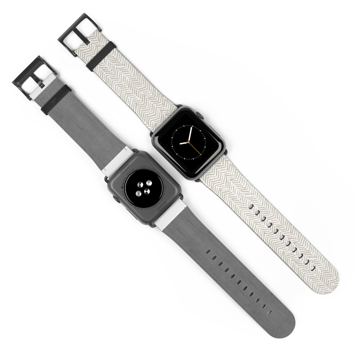 Herringbone Cream Watch Band — Minimal Neutral Apple Watch Strap