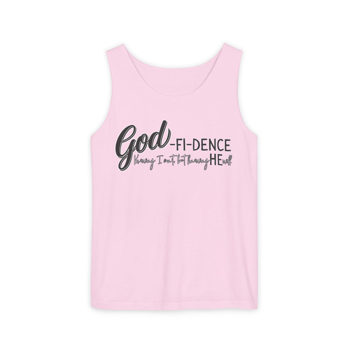 God-Fi-dence Garment-Dyed Tank Top | Faith-Inspired Summer Apparel, Christian Gifts, Casual Wear, Workout Tank, Inspirational Quotes