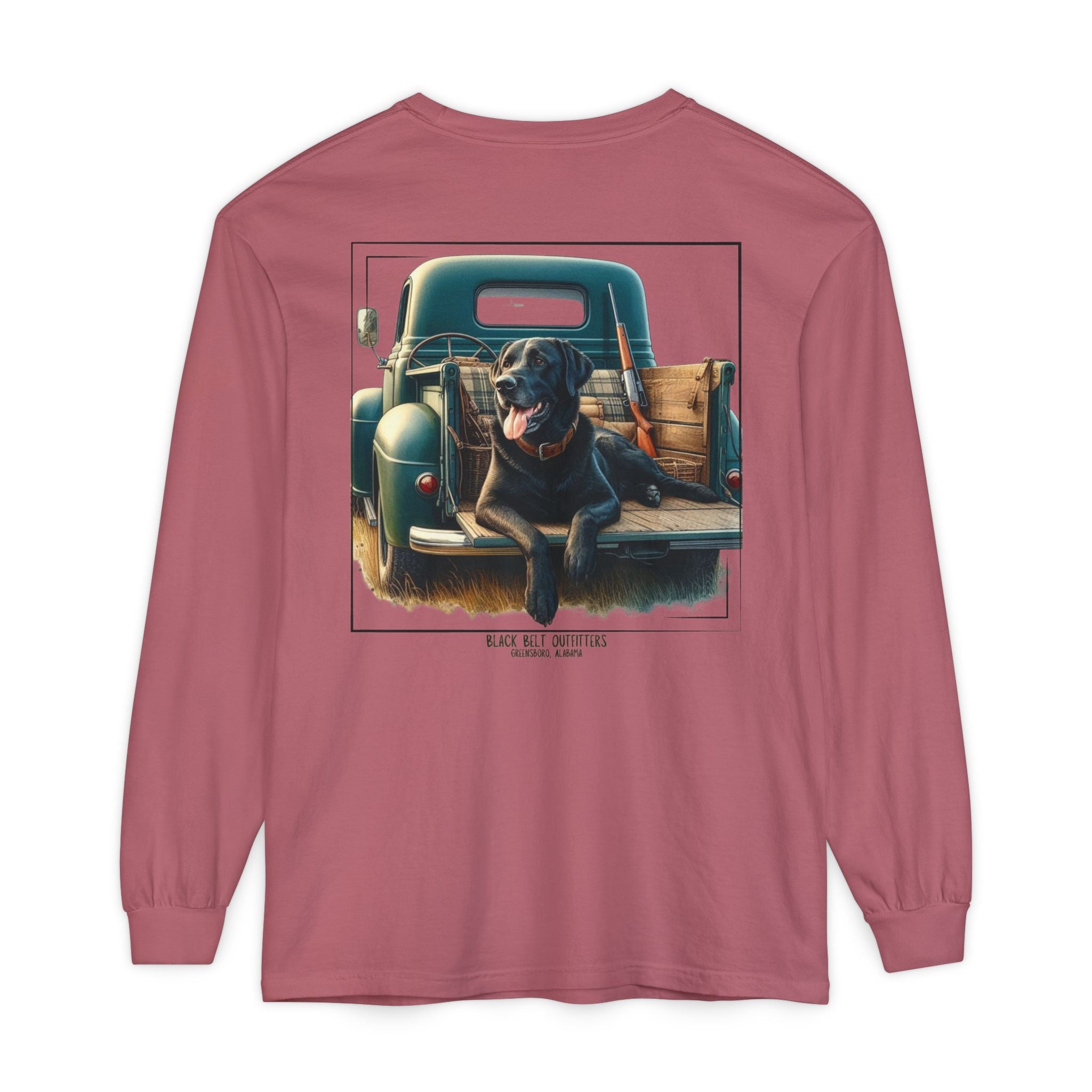 Duck Dog Vintage Truck Unisex Garment-Dyed Long Sleeve T-Shirt, Casual Wear, Gift for Him/Her, Streetwear, Everyday Comfort, Comfortable Layering
